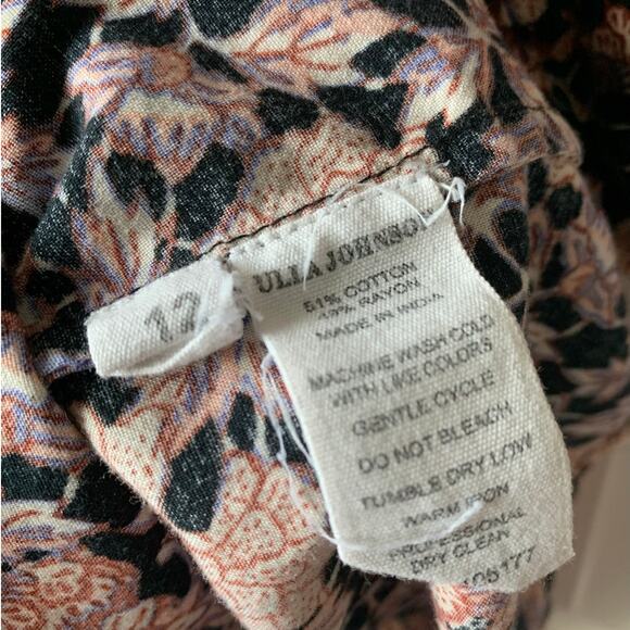 Ulla Johnson Evie Puff Sleeve Peasant Blouse Top in Midnight Floral, size 12 - Picture 8 of 9